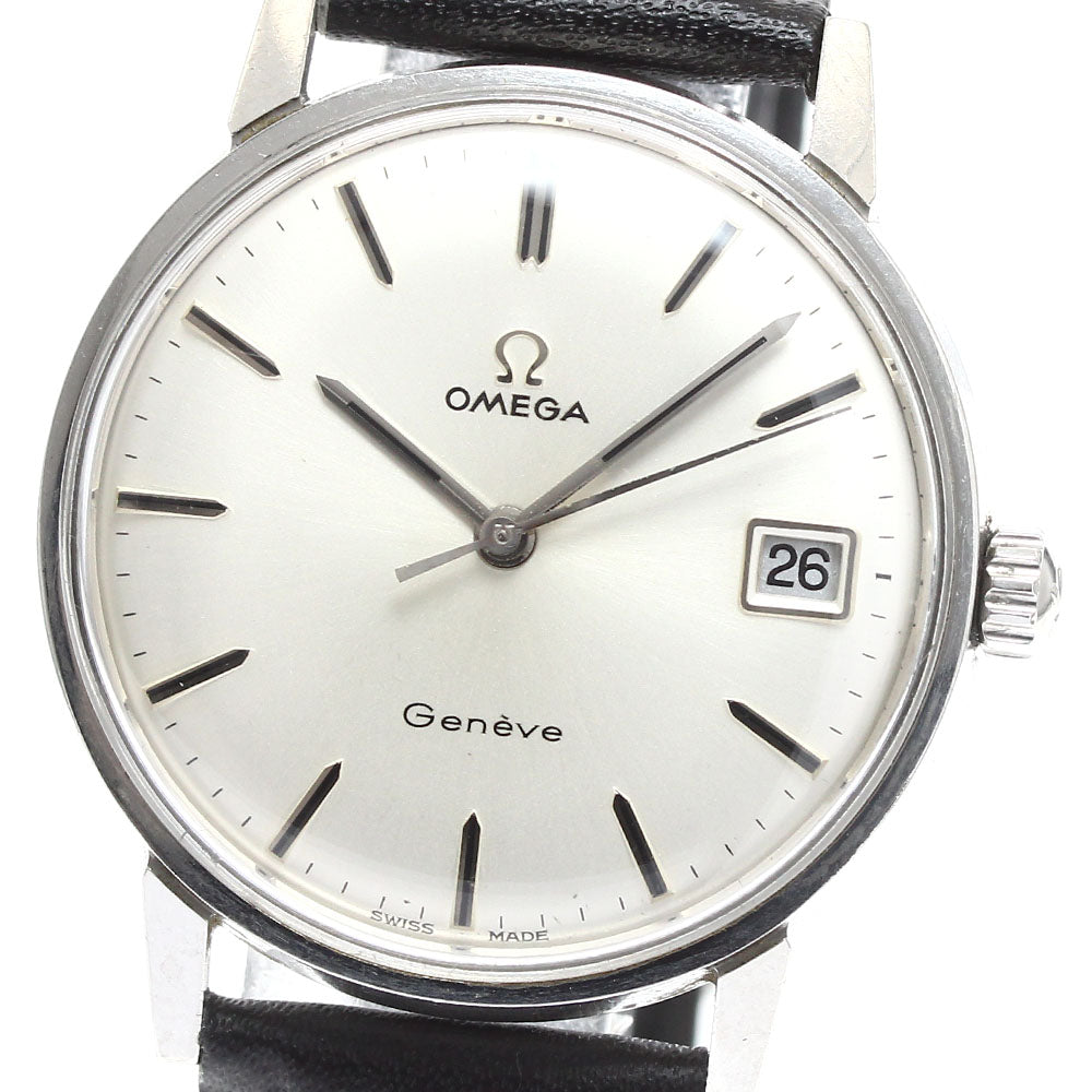 OMEGA Geneve 136.011 Date cal.613 Redandial Silver Dial Hand Winding Men's Watch_914415