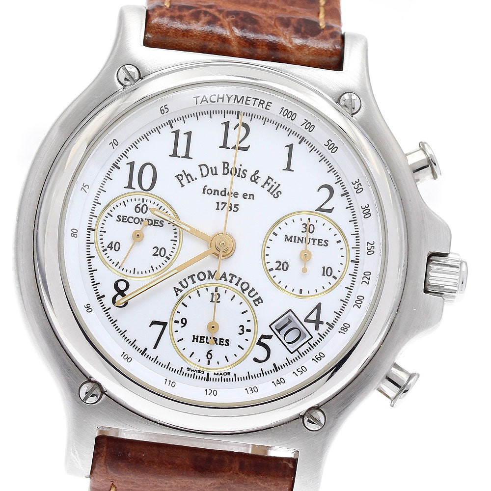 Philippe Du Bois &Fils Date Chronograph white Dial Hand Winding Men's Watch_914436