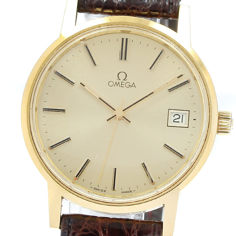 OMEGA 136.0104 Vintage Cal.1030 Date Gold Dial Hand Winding Men's Watch_914468