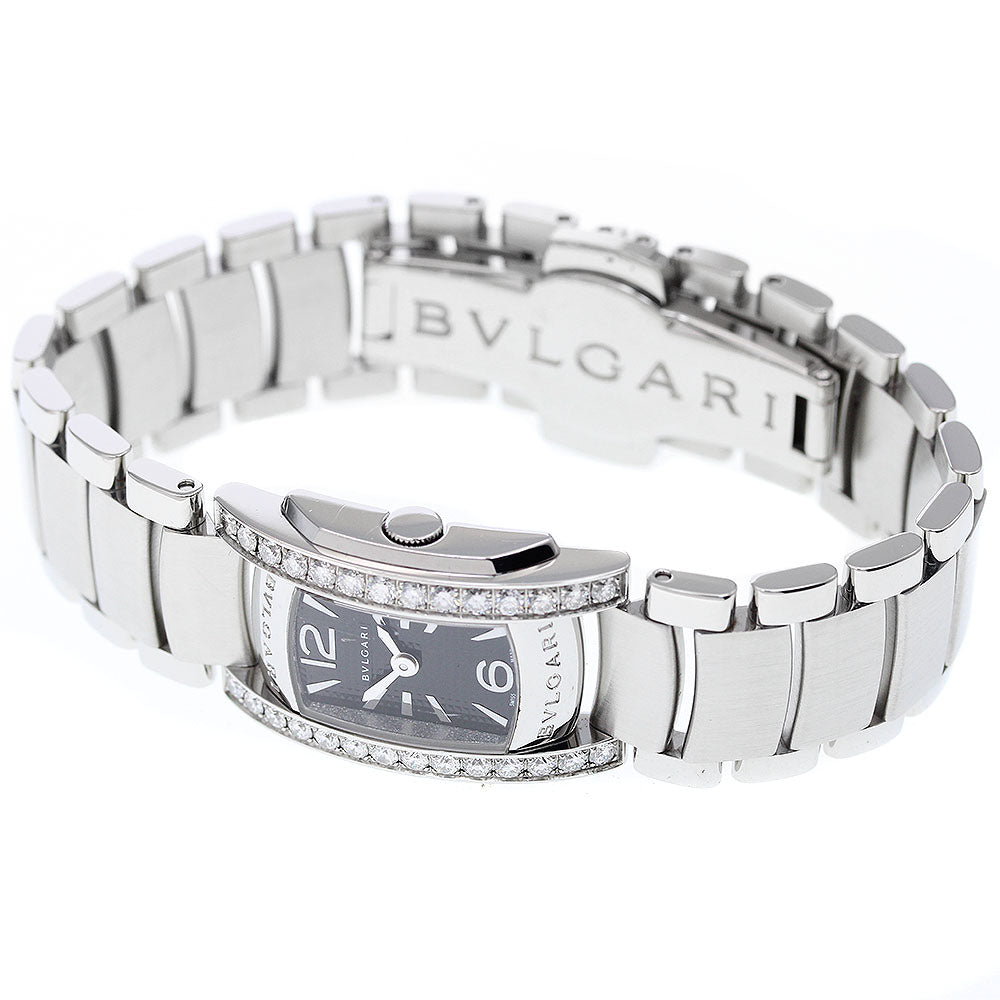 BVLGARI Assioma AA26S side diamond bezel black Dial Quartz Ladies Watch_914496