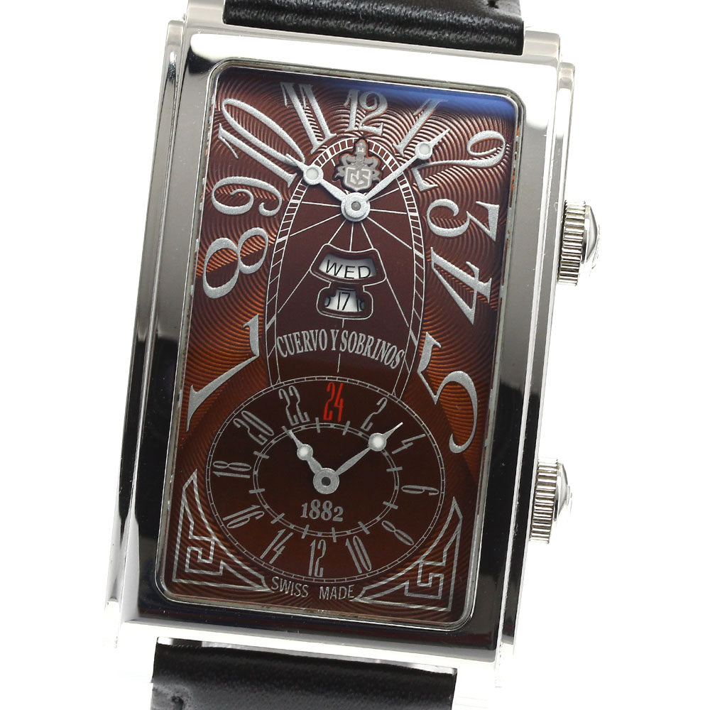 CUERVO Y SOBRINOS Prominente A1124-1ATG Dual time Automatic Men's Watch_914517