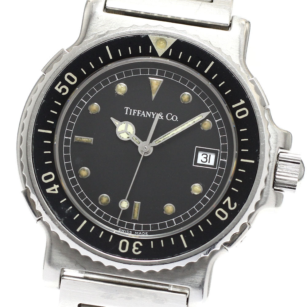 TIFFANY&Co. Divers M0711 Date Black Dial Quartz Men's Watch_914530