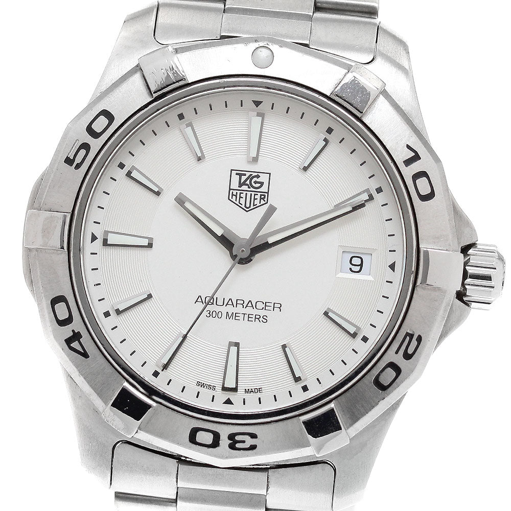 TAG HEUER Aqua racer WAP1111 Date Silver Dial Quartz Men's Watch_914540