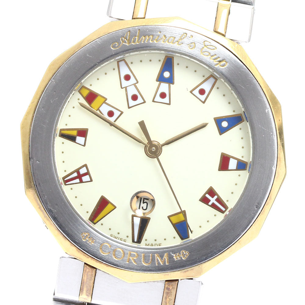 CORUM Admirals cup 99.810.21V-52 Date beige Dial Quartz Men's Watch_914566