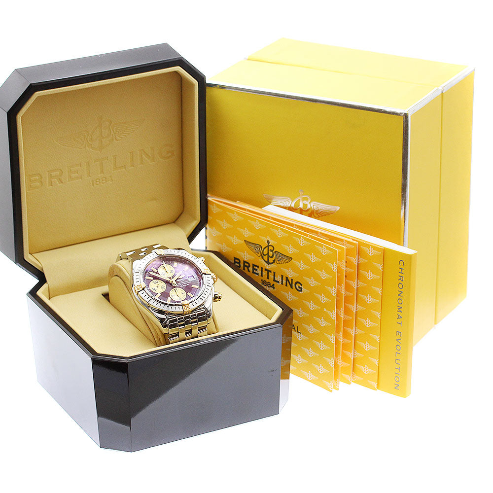 BREITLING Chronomat Evolution B13356 Bordeaux Dial Automatic Men's Watch_914567