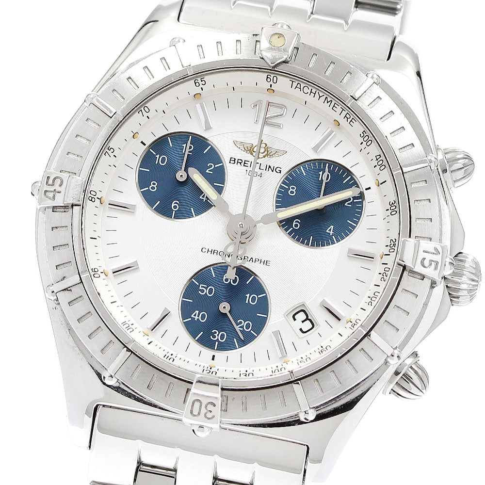 BREITLING Chronomat A53011 Date Silver / navy Dial Quartz Men's Watch_914571