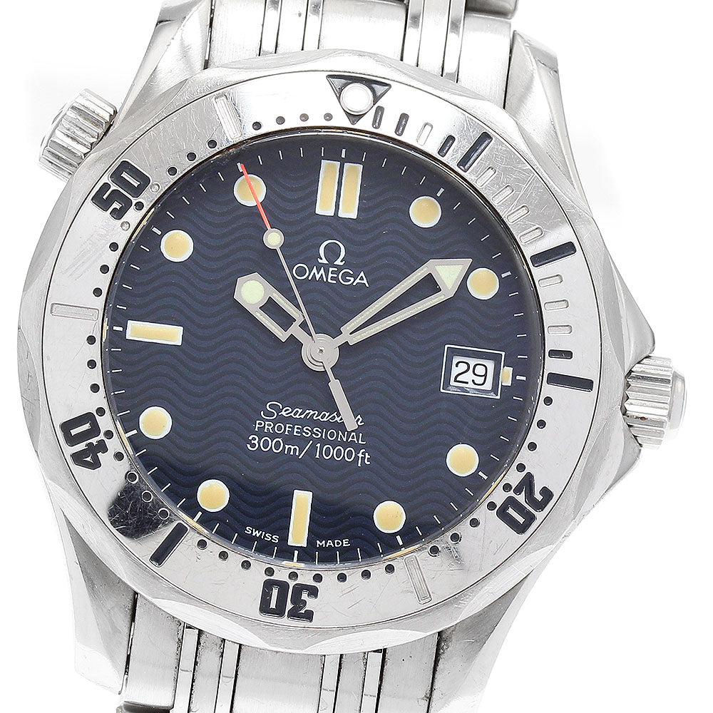 OMEGA Seamaster300 2562.80 Date Navy Dial Quartz Boy's Watch_914582