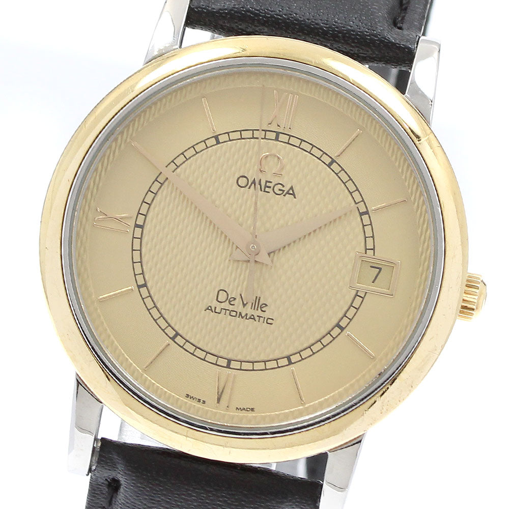 OMEGA De Ville Prestige 7704.11.01 YG bezel Date Automatic Men's Watch_914584