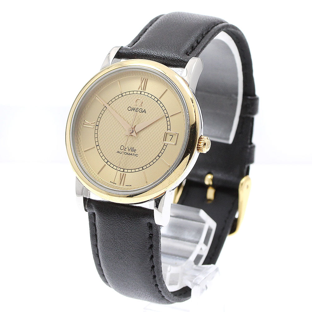 OMEGA De Ville Prestige 7704.11.01 YG bezel Date Automatic Men's Watch_914584