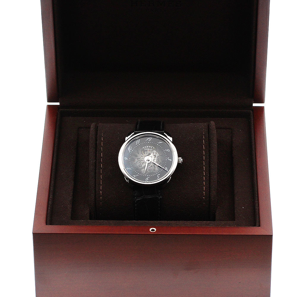 HERMES Arceau scalet AR2.710 Black / skeleton Dial Automatic Men's Watch_914586
