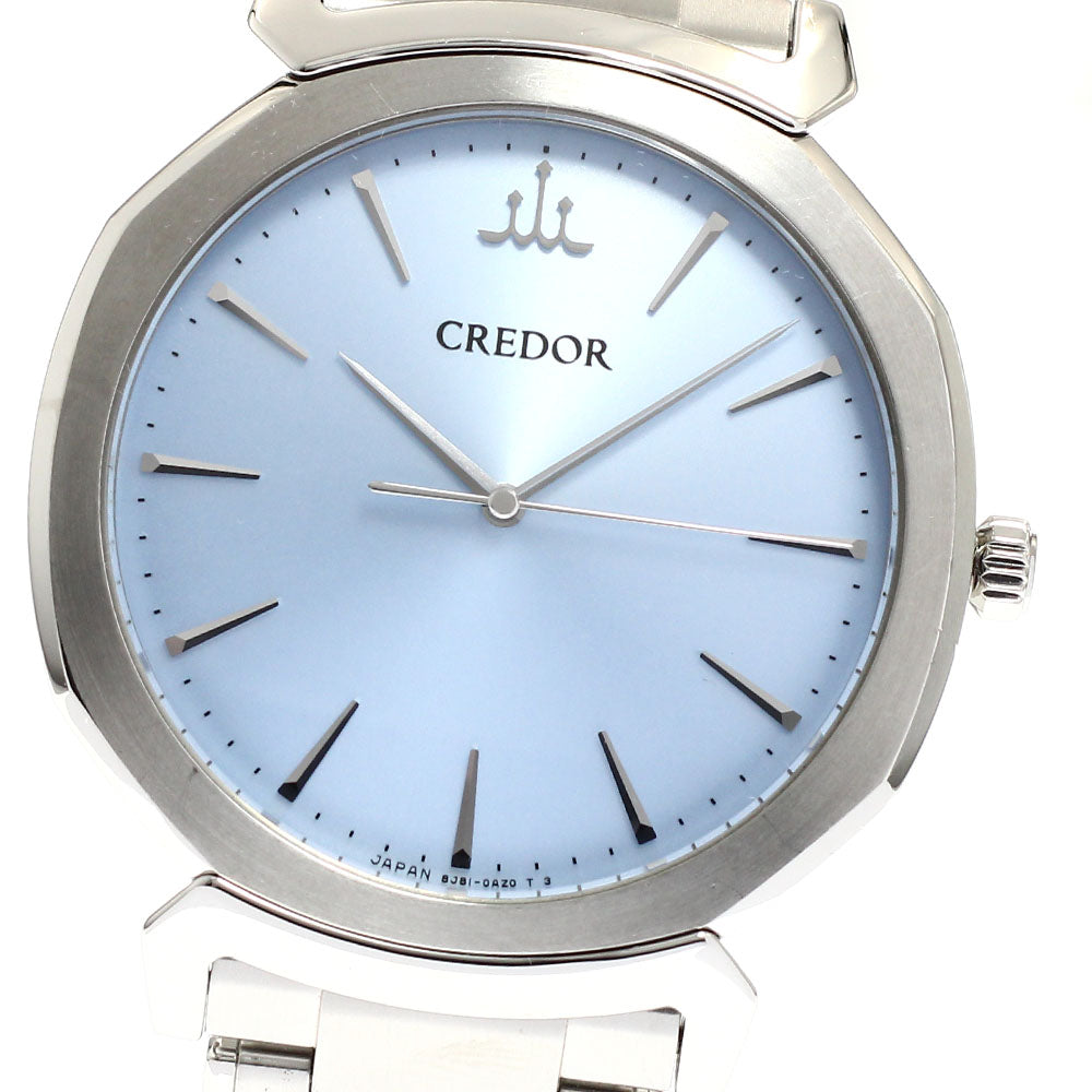 SEIKO CREDOR Linearx GCAR063/8J81-0AS0 Ice blue Dial Quartz Men's Watch_914588
