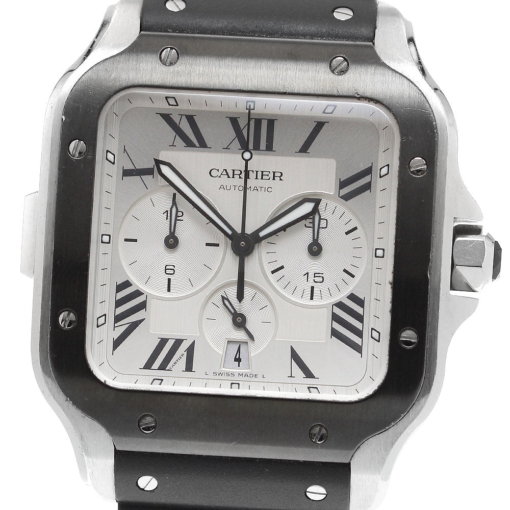 CARTIER Santos de Cartier Chronograph XL WSSA0017 Date Silver Dial Automatic Men's Watch_914605