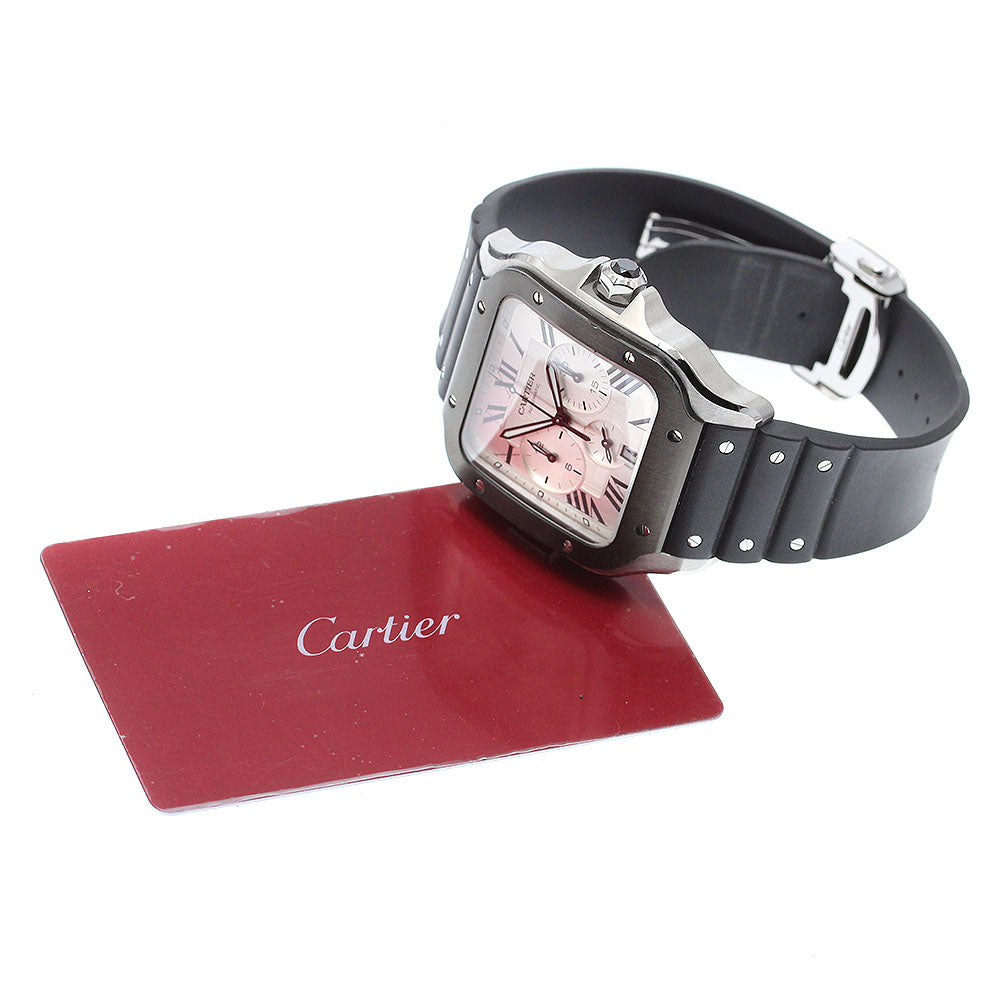 CARTIER Santos de Cartier Chronograph XL WSSA0017 Date Silver Dial Automatic Men's Watch_914605