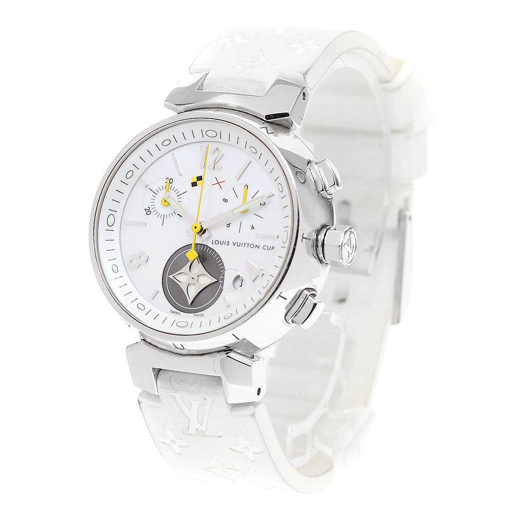 LOUIS VUITTON Tambour Lovely Cup Q132C Chronograph White shell Dial Quartz Ladies Watch_914632
