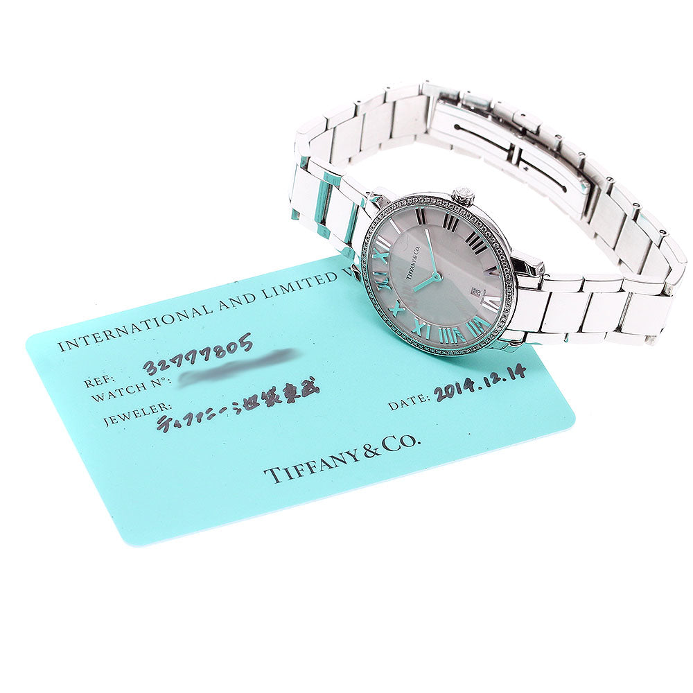 TIFFANY&Co. Atlas 2 hand 32777805 date diamond bezel Quartz Ladies_914677