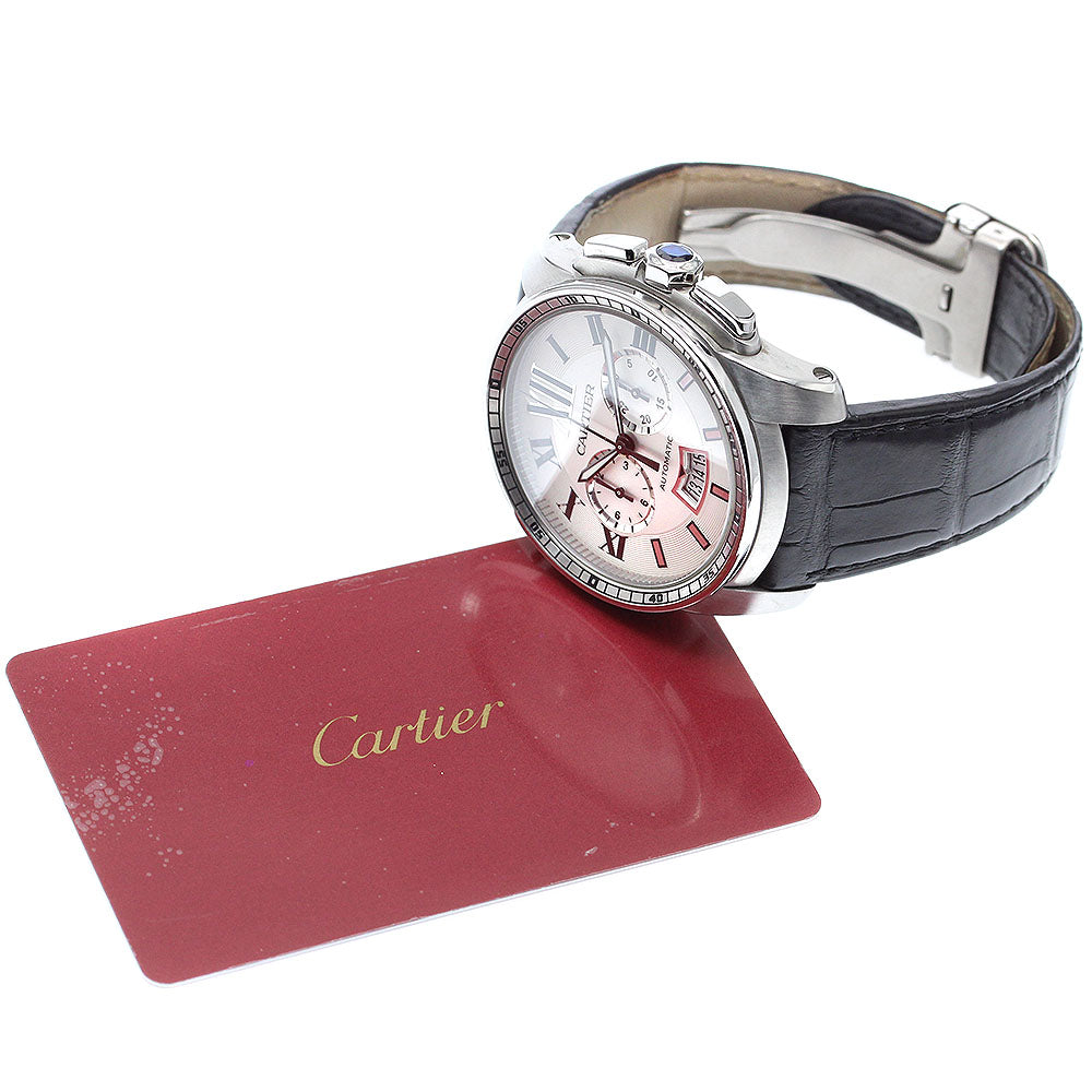 CARTIER Calibre de Cartier W7100046 Date Chronograph Silver Dial Automatic Men's Watch_914684