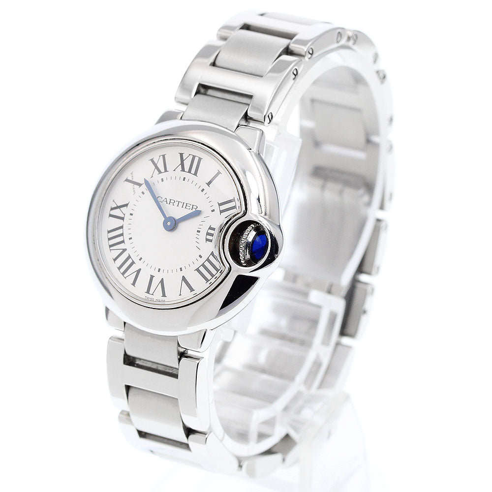 CARTIER Baron blue SM W69010Z4 Silver Dial Quartz Ladies Watch_914686