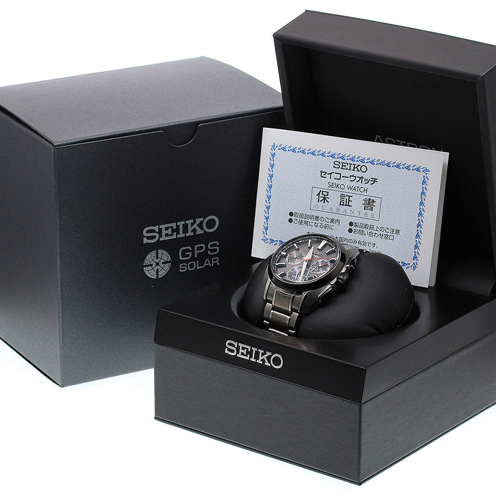 SEIKO Astron SBXC103/5X53-0AV0 GPS black Dial Solar Powered Radio Men's_914703