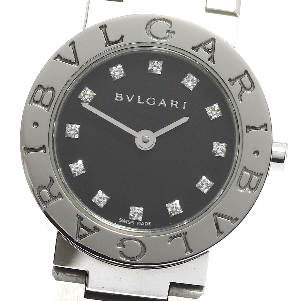 BVLGARI BVLGARIBVLGARI BB23SS 12P diamond black Dial Quartz Ladies Watch_914719
