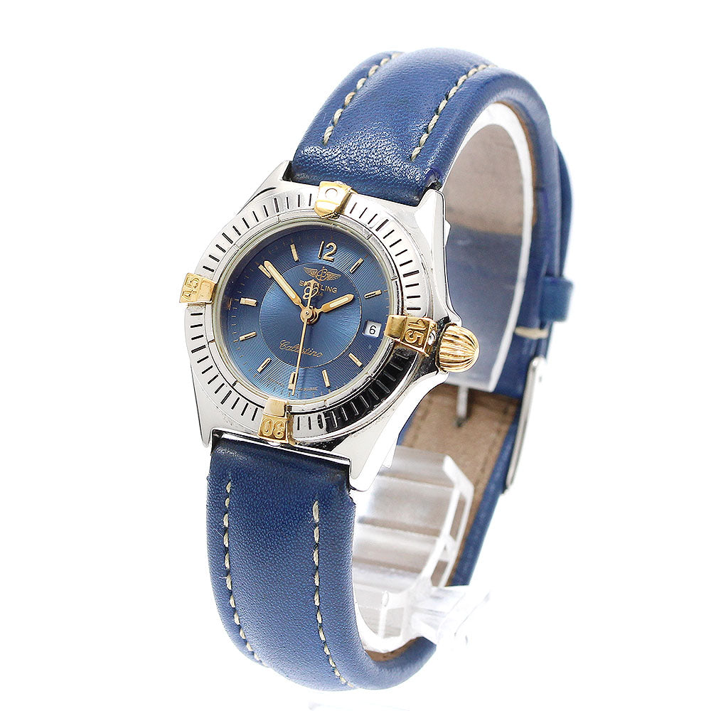 BREITLING Calistino B52044 Date Navy Dial Quartz Ladies Watch_914720