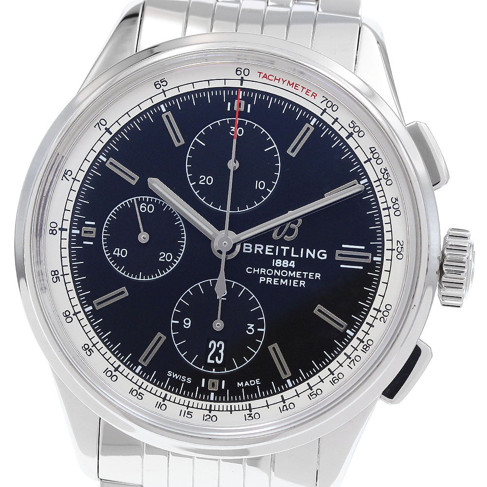 BREITLING Premier A13315 Chronograph Date black Dial Automatic Men's_914760