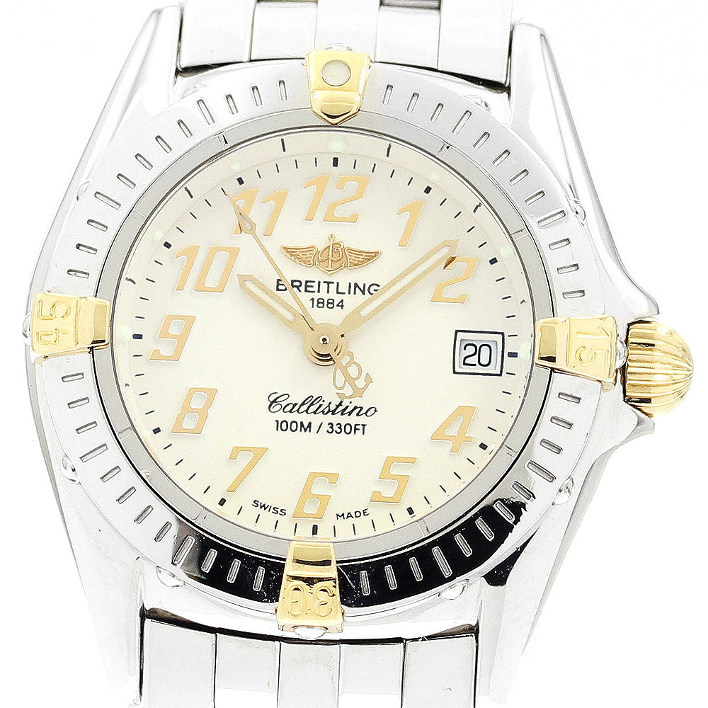 BREITLING Calistino B52345 Date beige Dial Quartz Ladies Watch_914819