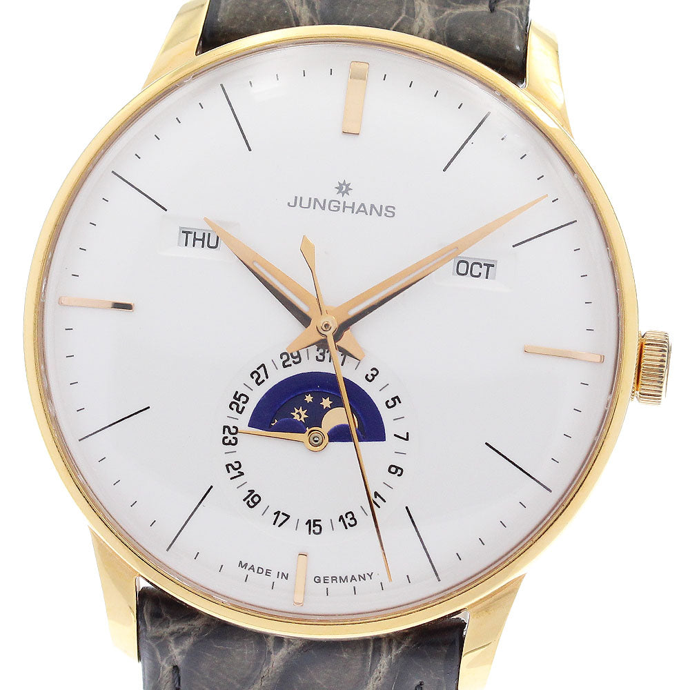 JUNGHANS 027/7203 Triple calendar moon phase white Dial Automatic Men's Watch_914844