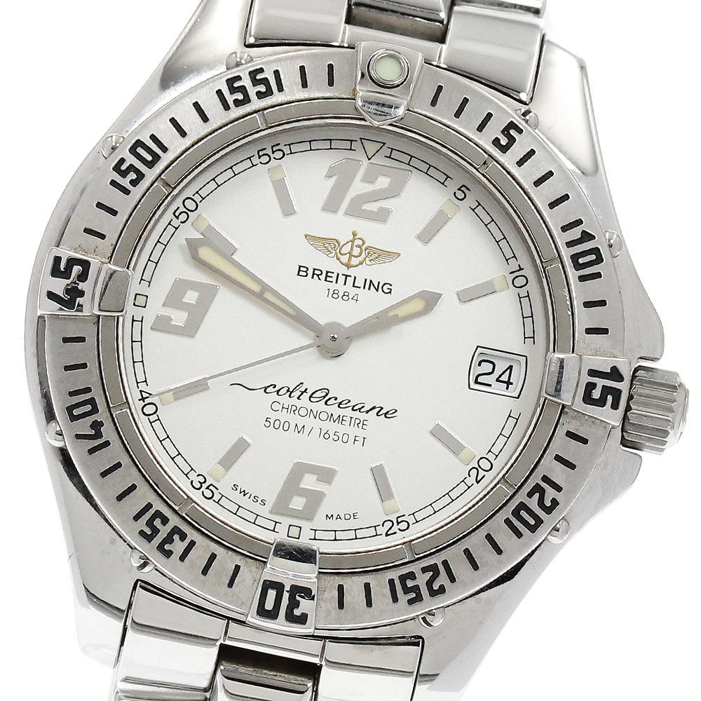 BREITLING Colt Ocean A57350 Date Silver Dial Quartz Ladies Watch_914845