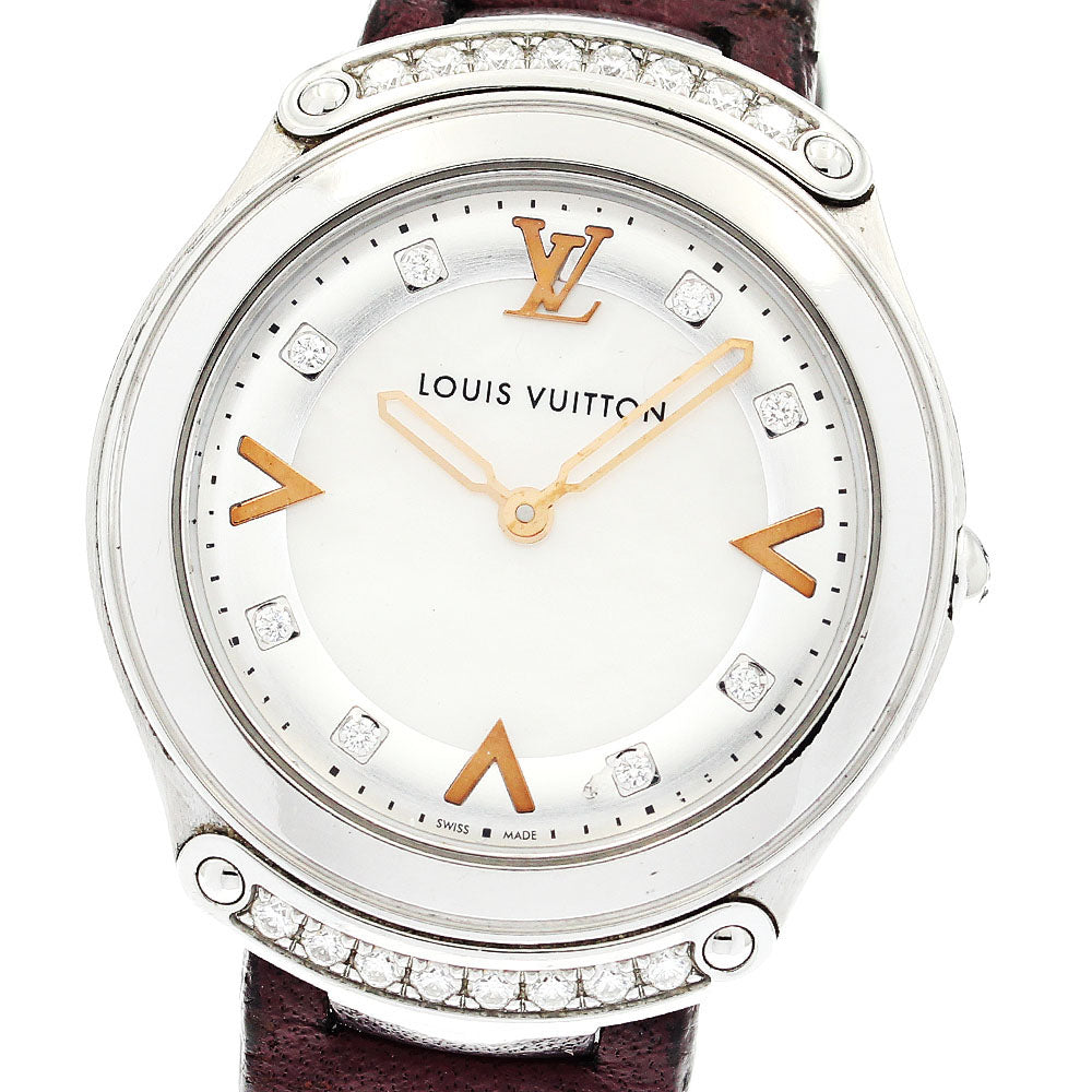 LOUIS VUITTON Fifty Five Q6J10 8P diamond White shell Dial Quartz Boy's Watch_914848