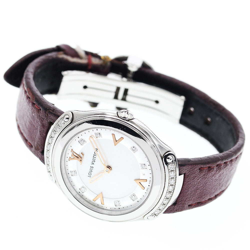 LOUIS VUITTON Fifty Five Q6J10 8P diamond White shell Dial Quartz Boy's Watch_914848