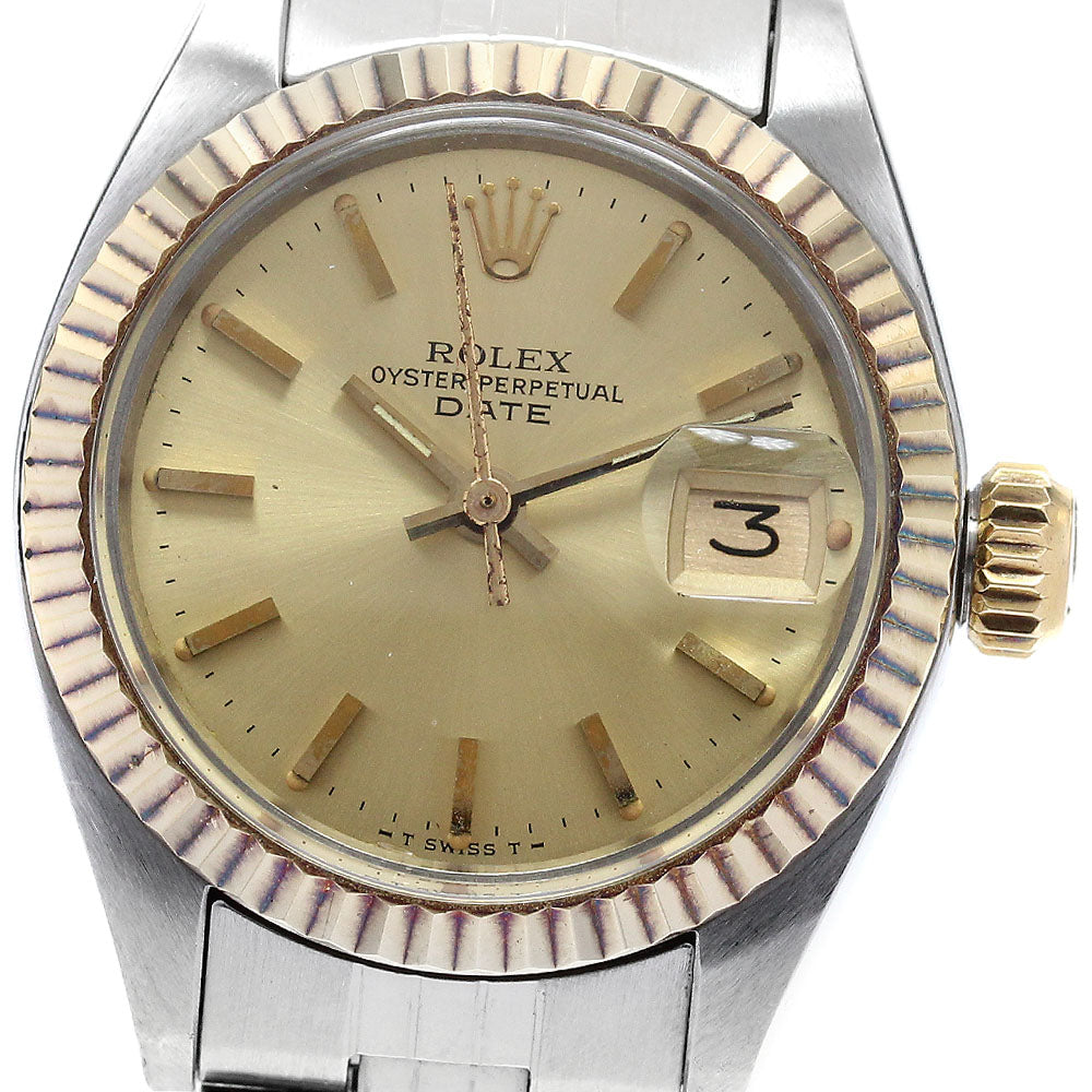 ROLEX Oyster Perpetual Date 6917 Cal.2030 YG bezel Automatic Ladies_914885