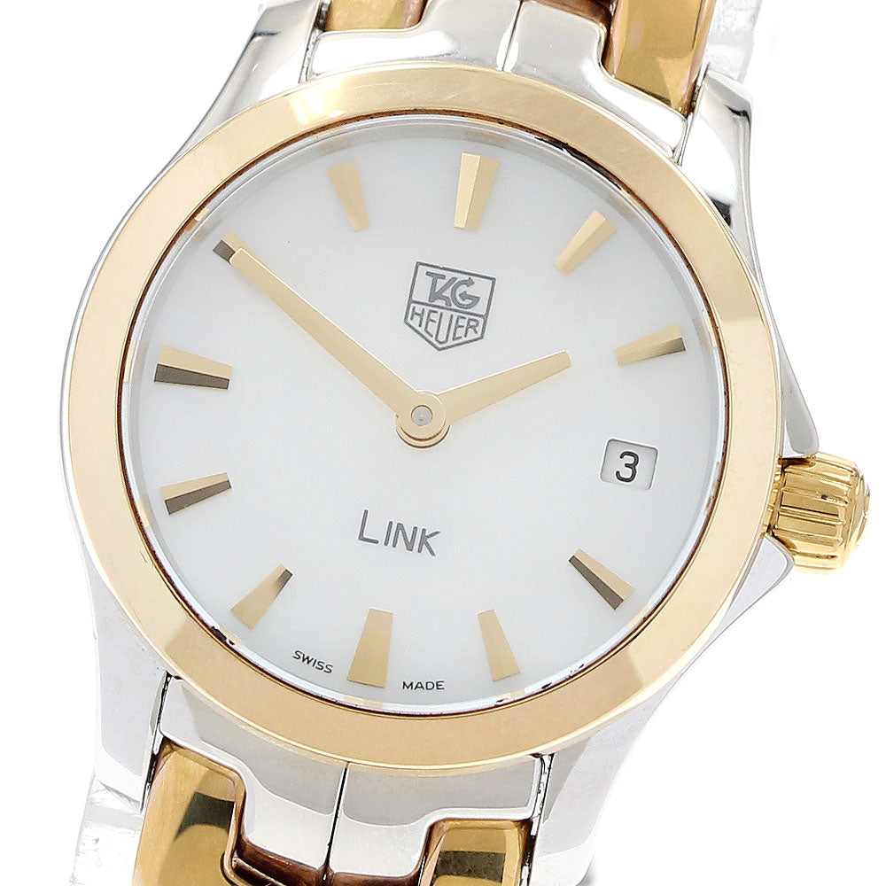 TAG HEUER mini link WJF1450 Date White shell Dial Quartz Ladies Watch_914908