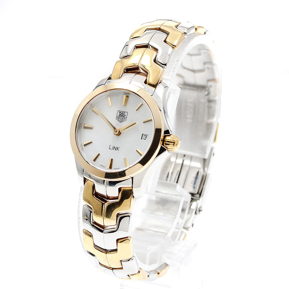TAG HEUER mini link WJF1450 Date White shell Dial Quartz Ladies Watch_914908