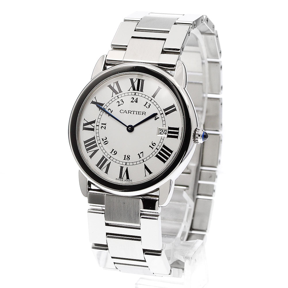 CARTIER Ronde Solo LM W6701005 Date Silver Dial Quartz Men's Watch_914939