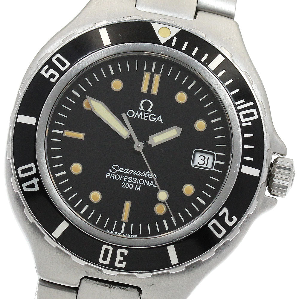 OMEGA Seamaster200m Date black Dial Quartz Men's Watch_914977