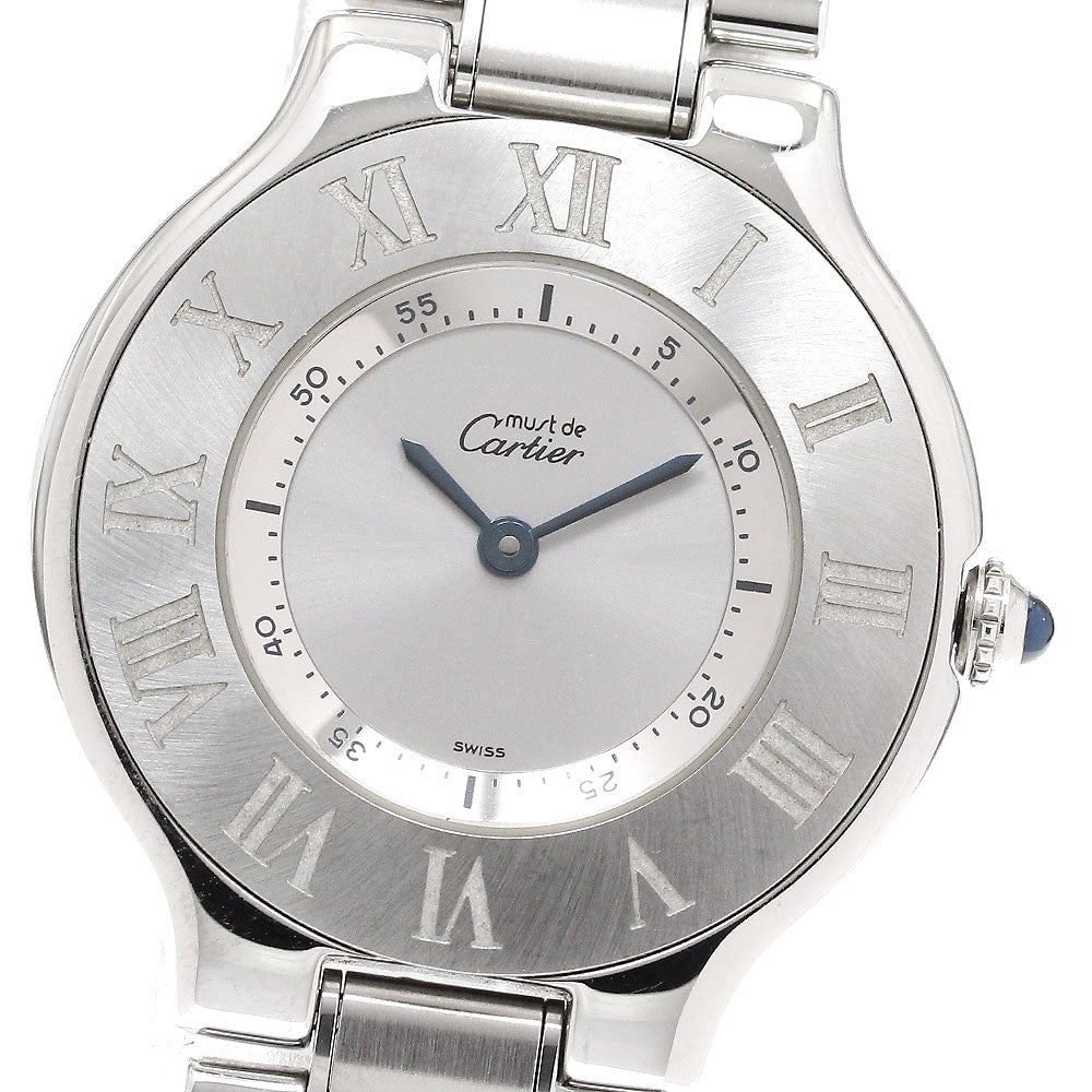 CARTIER Must21 LM W10110T2 Silver Dial Quartz Boy's Watch_915006
