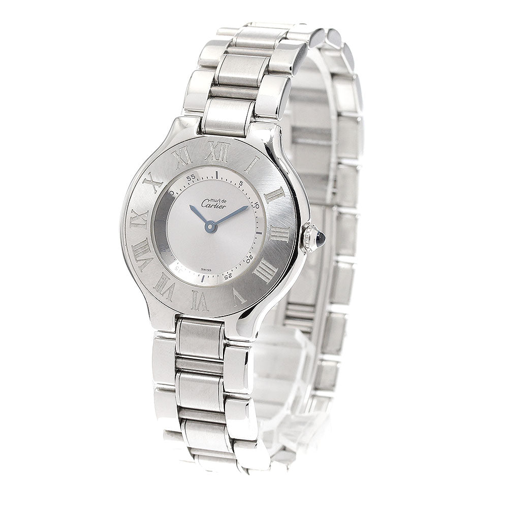 CARTIER Must21 LM W10110T2 Silver Dial Quartz Boy's Watch_915006