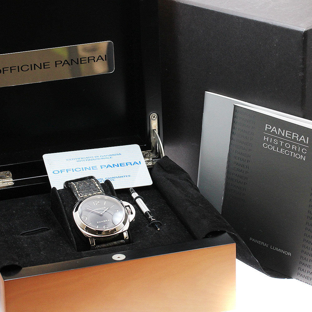 PANERAI Luminor Base 44MM PAM00112 black Dial Hand Winding Men's Watch_915009