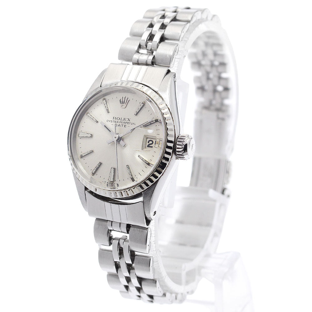 ROLEX Oyster perpetual date 6517 Cal.1161 WG bezel Silver Dial AT Ladies_915016