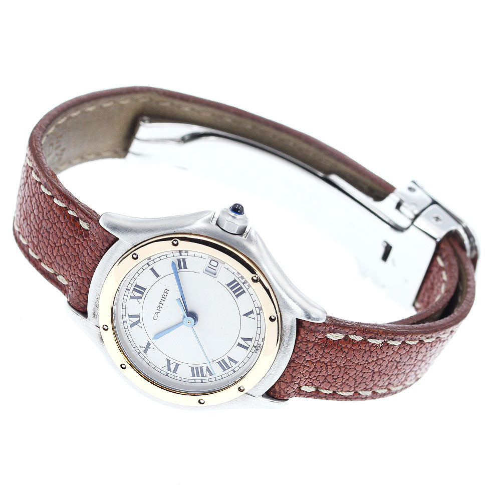 CARTIER PANTHERE Cougar SM W350058A 2 tone Date beige Dial Quartz Ladies Watch_915098