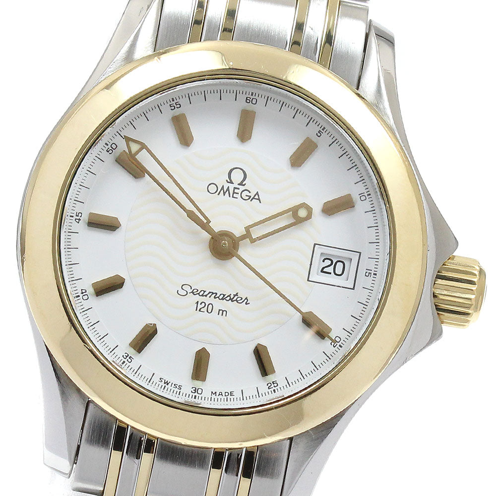 OMEGA Seamaster120 2381.21 Date white Dial Quartz Ladies Watch_915317