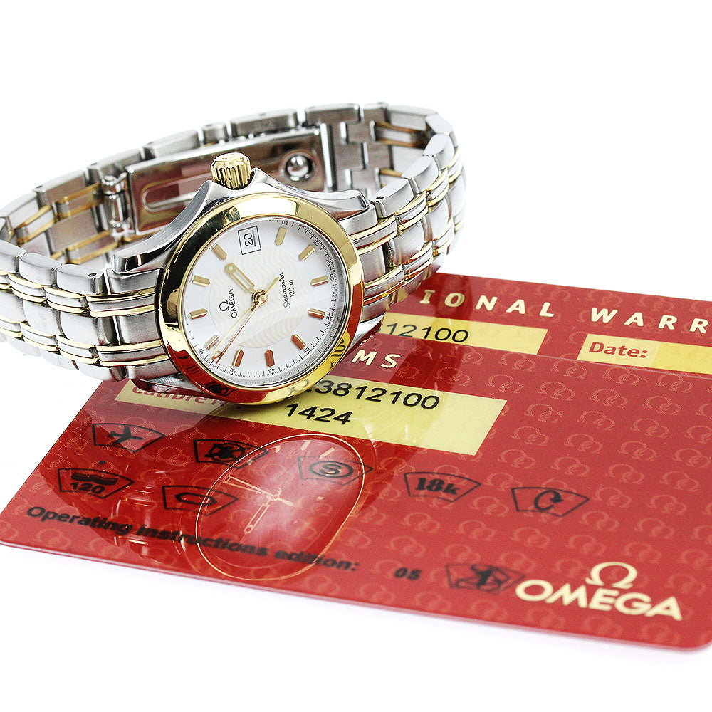 OMEGA Seamaster120 2381.21 Date white Dial Quartz Ladies Watch_915317