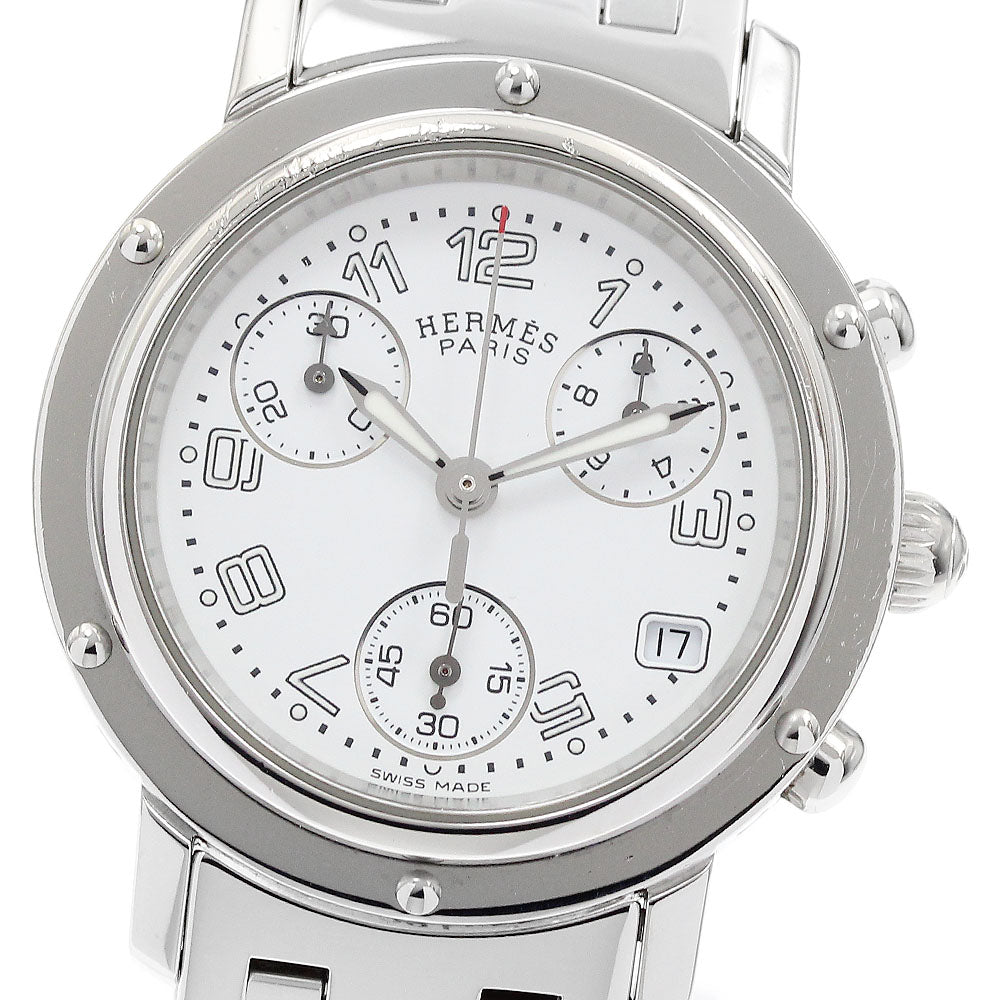HERMES Clipper chrono CL1.310 Date white Dial Quartz Ladies Watch_915329