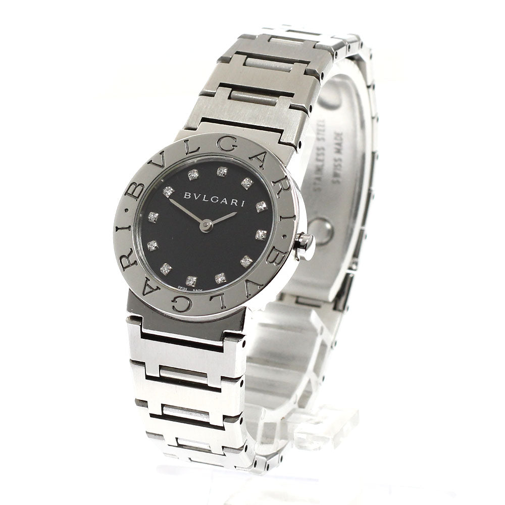 BVLGARI BVLGARIBVLGARI BB26SS 12P diamond black Dial Quartz Ladies Watch_915367