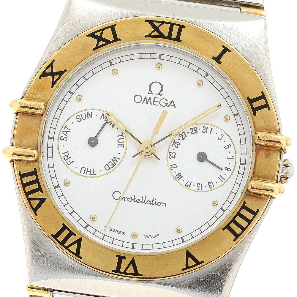 OMEGA Constellation YG bezel harf bar white Dial Quartz Men's Watch_915381