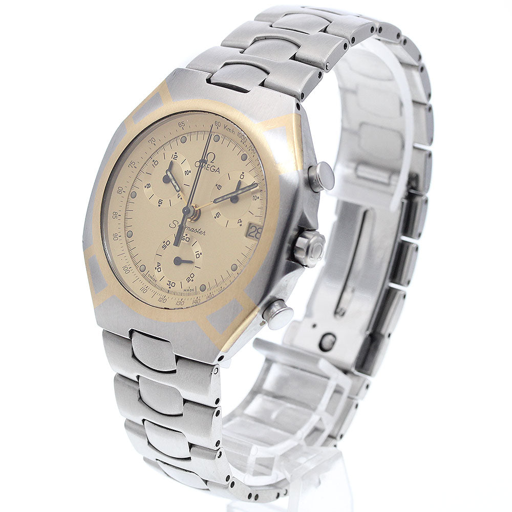 OMEGA Seamaster Polaris Chronograph gold Dial Quartz Men's Watch_915391