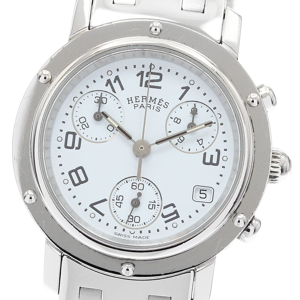 HERMES Clipper chrono CL1.310 Date white Dial Quartz Ladies Watch_915399