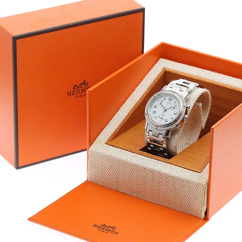 HERMES Clipper chrono CL1.310 Date white Dial Quartz Ladies Watch_915399
