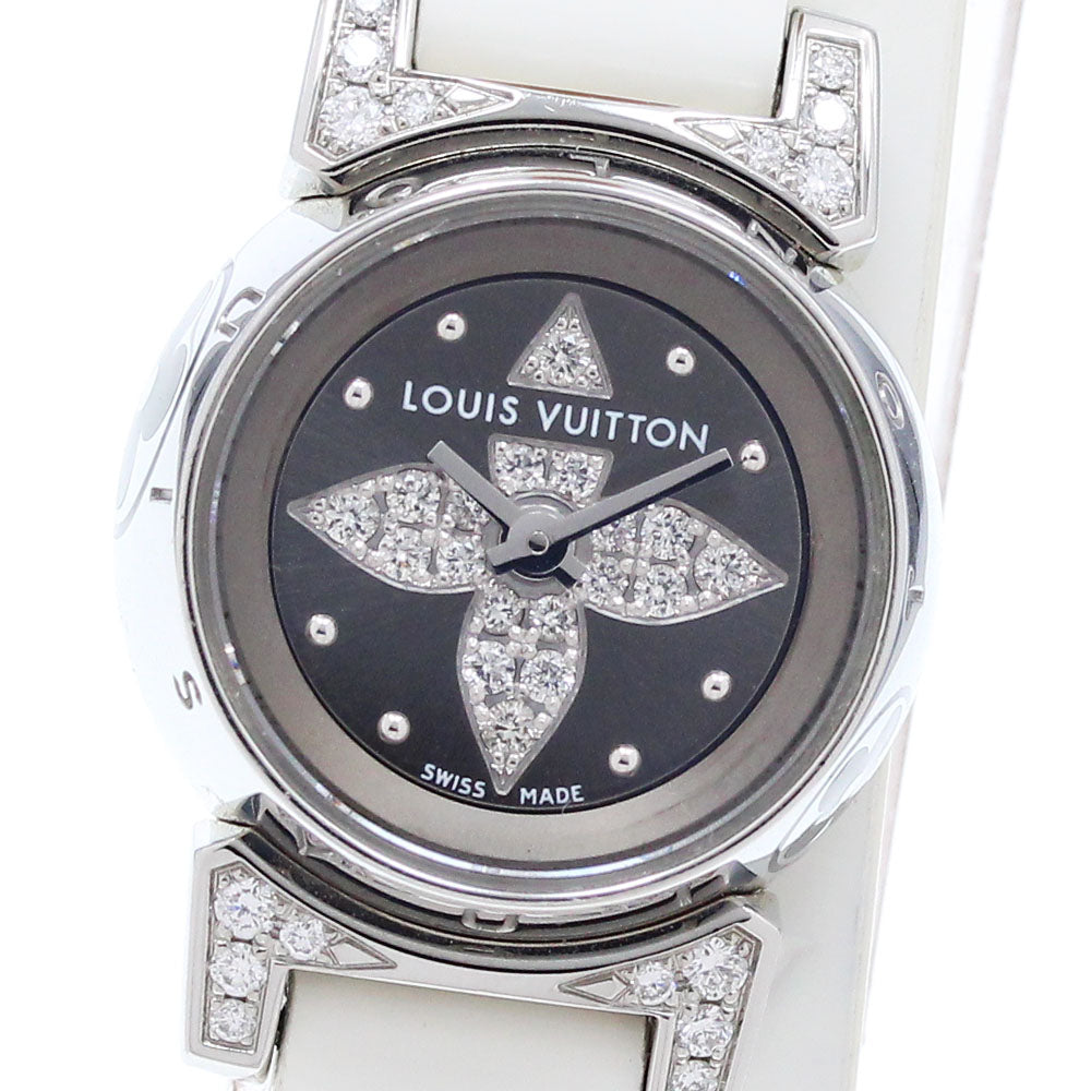 LOUIS VUITTON Tambour bijou Q151K diamond gray Dial Quartz Ladies Watch_915407