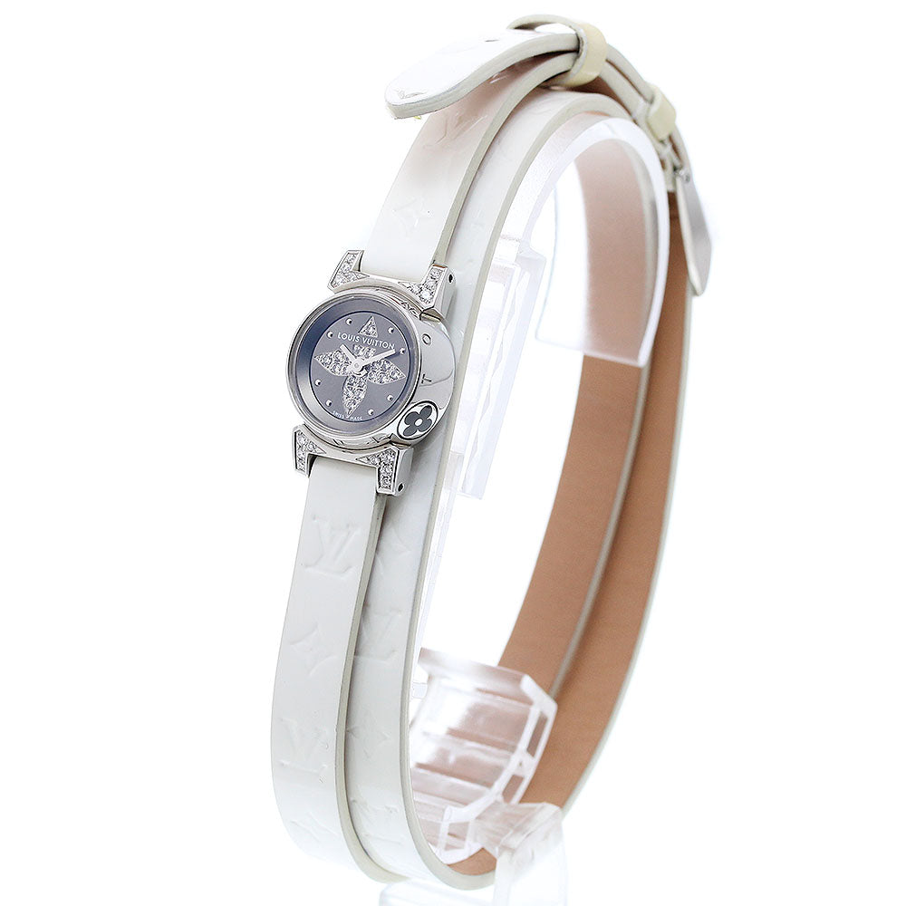 LOUIS VUITTON Tambour bijou Q151K diamond gray Dial Quartz Ladies Watch_915407